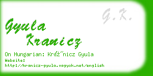 gyula kranicz business card
